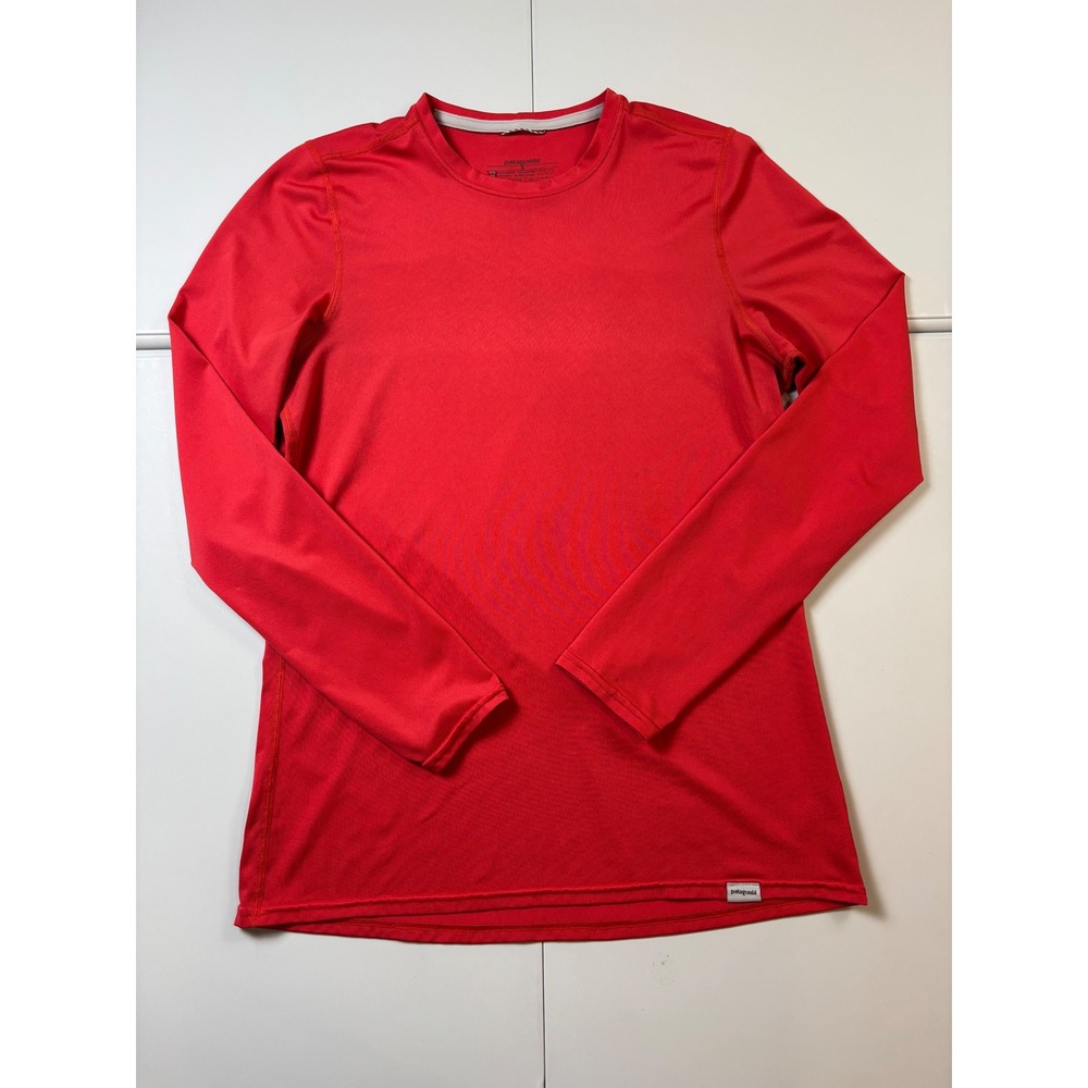 Patagonia Silkweight Capilene Sun Shirt Women S Red Long Sleeve Base Layer 45646